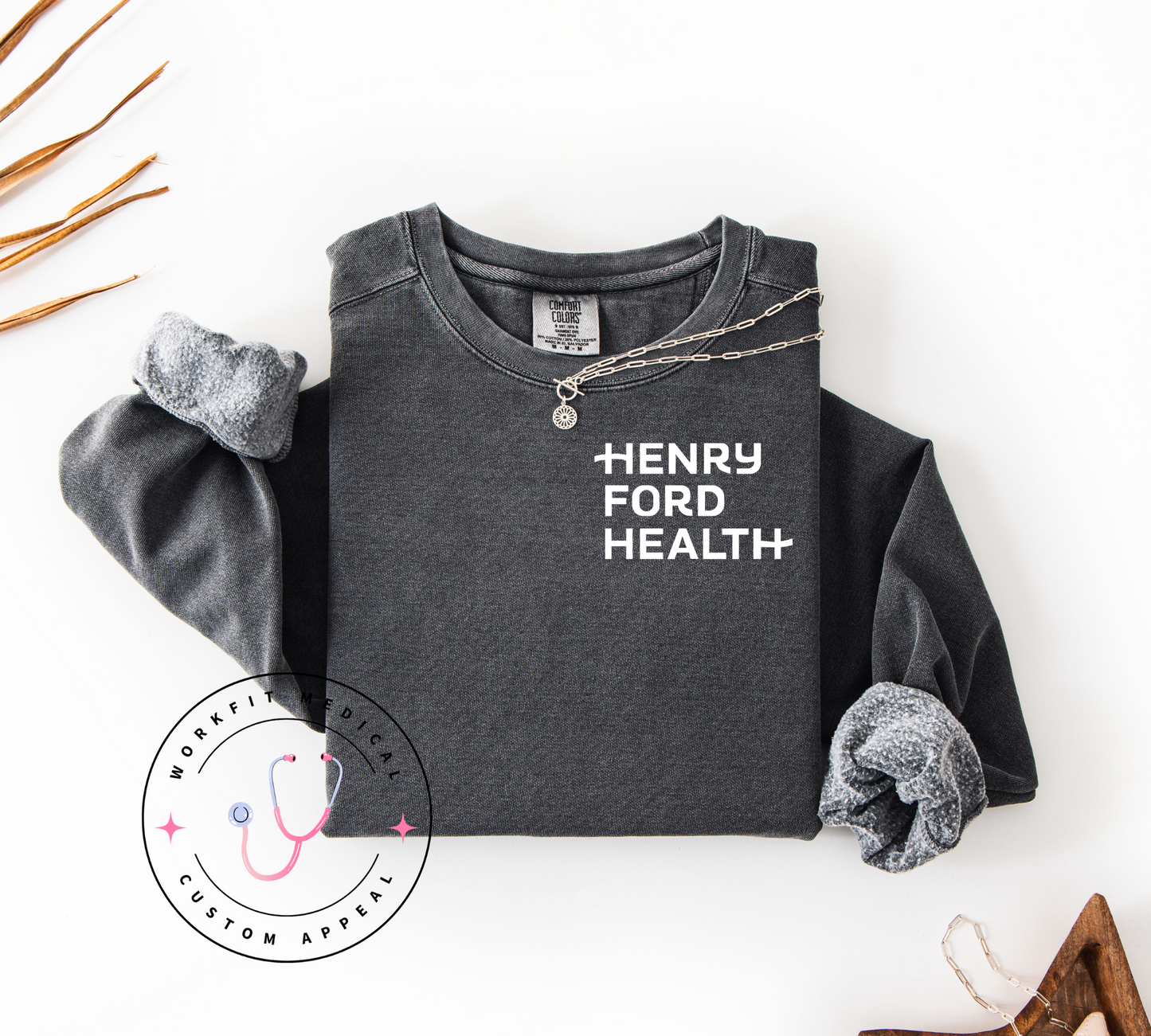 Henry Ford Health Comfort Color Crewnecks- Dark Colors