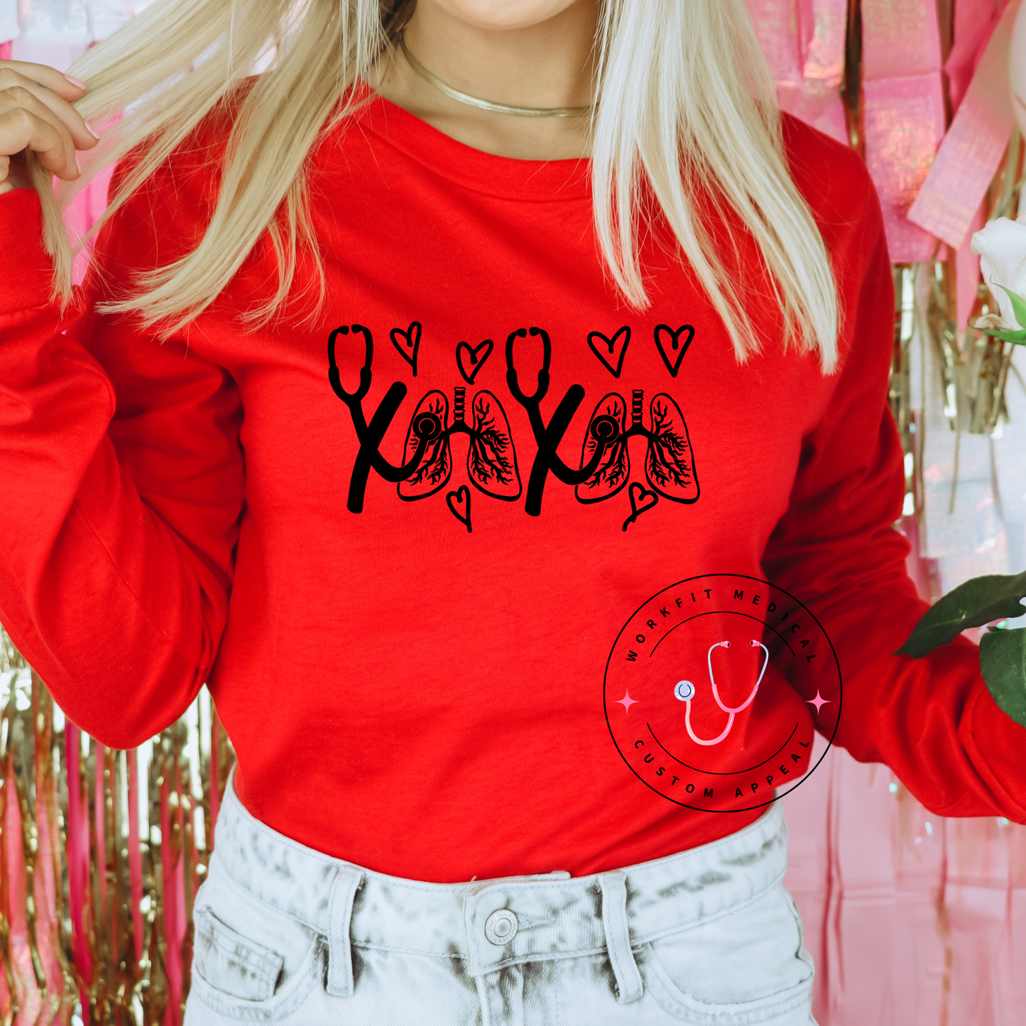 Respiratory Blush Love Day Crewneck