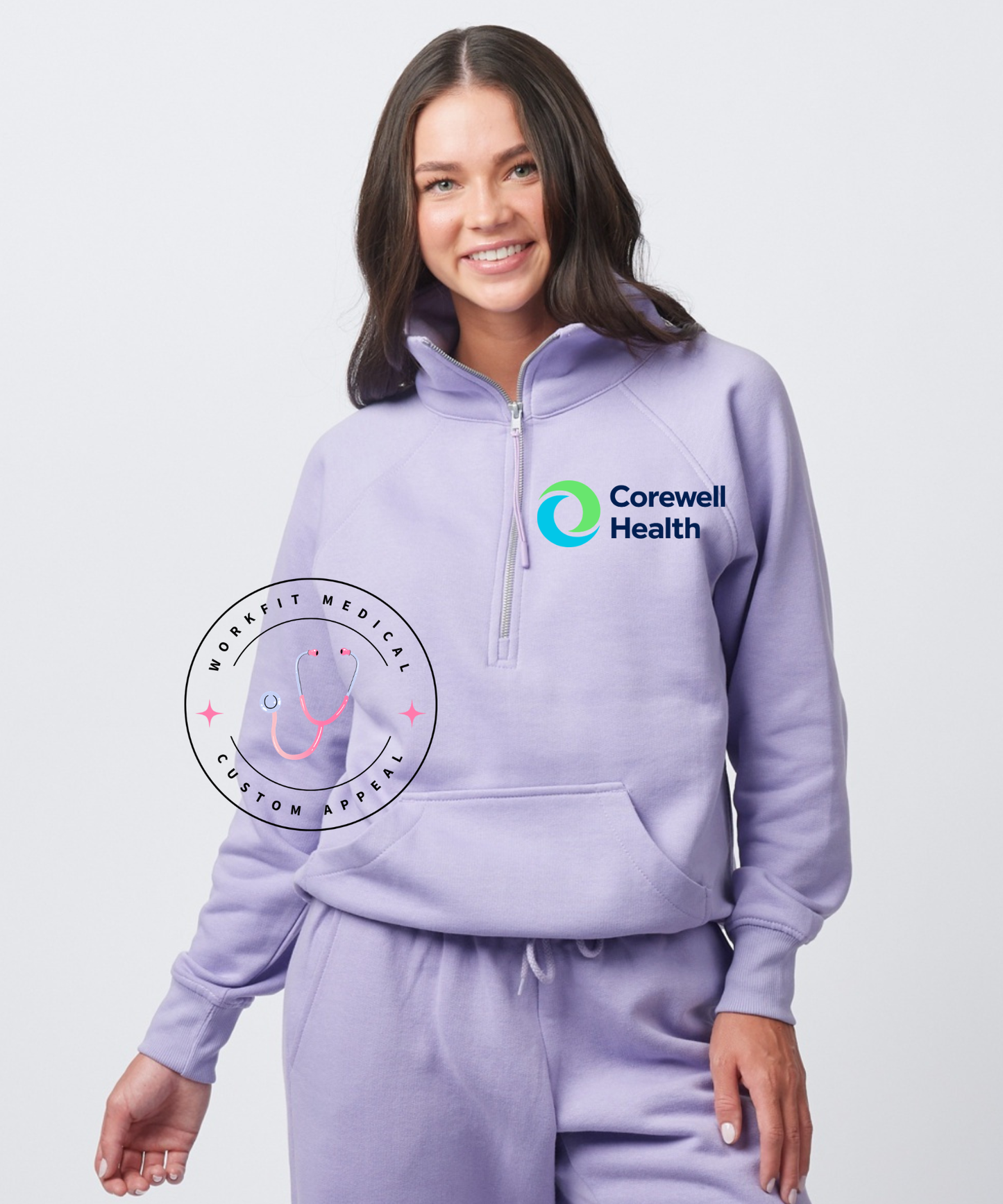 Corewell Health Ladies Boxy Half Zip Fleece