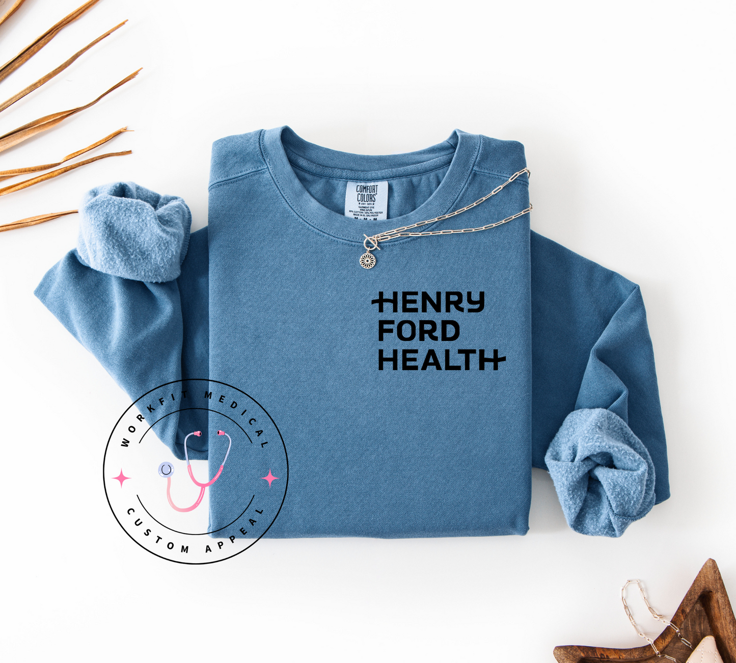 Henry Ford Health Comfort Color Crewnecks- Dark Colors