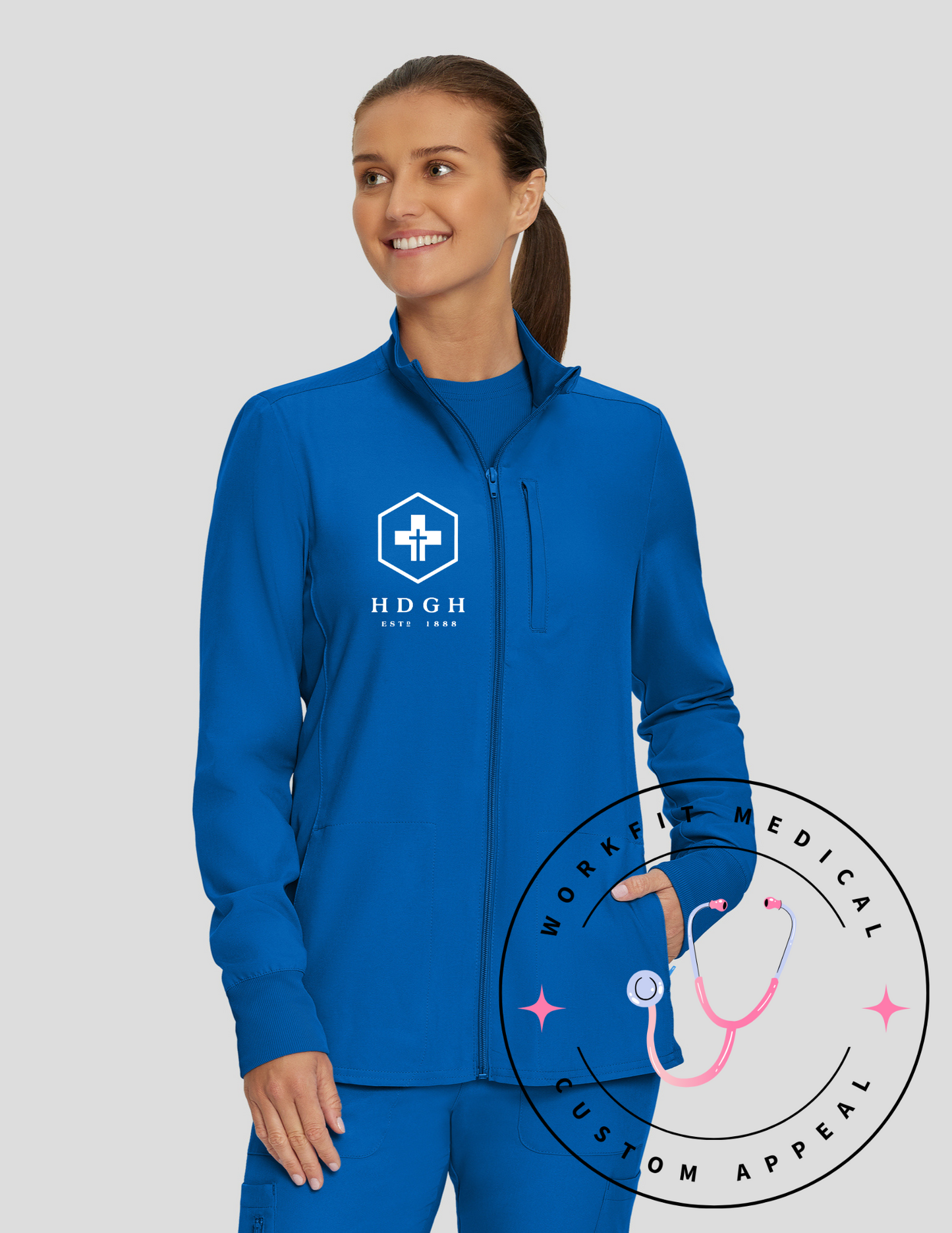 HDGH 3 Pocket Scrub Jacket