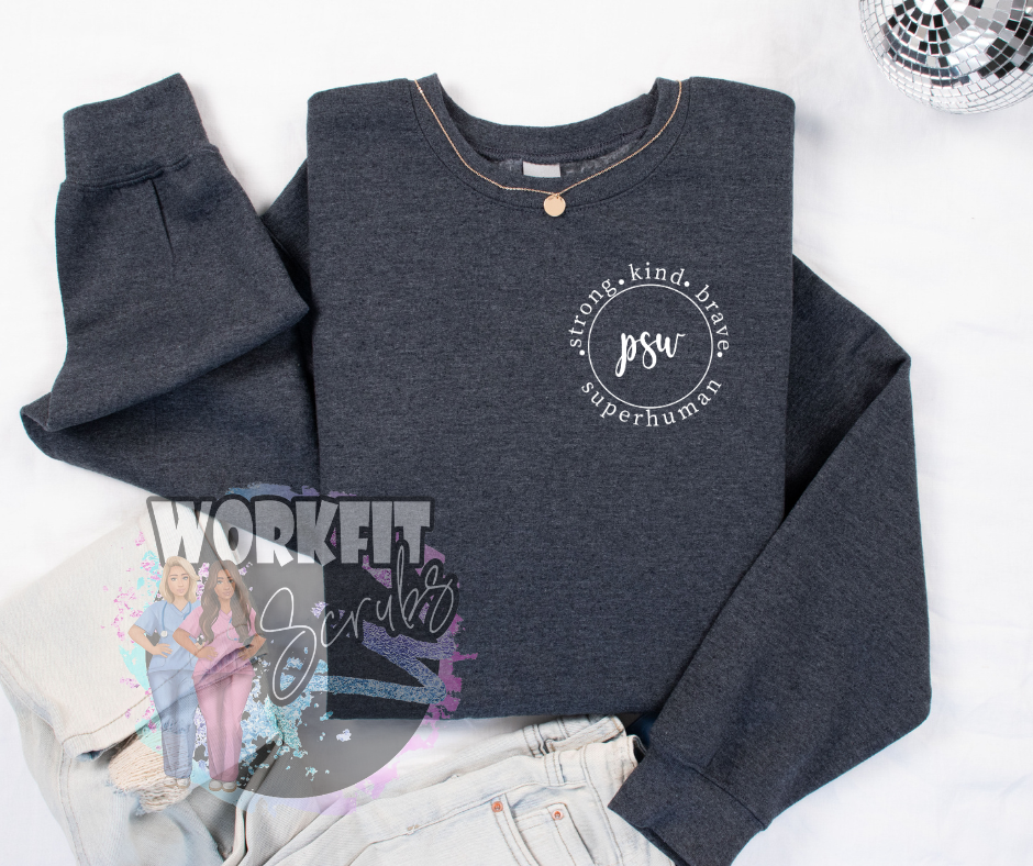 Oversized PSW circle of words Crewneck