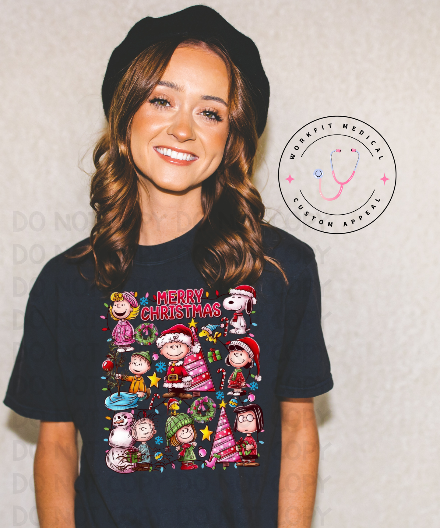 Charlie Brown Pink Christmas Tee