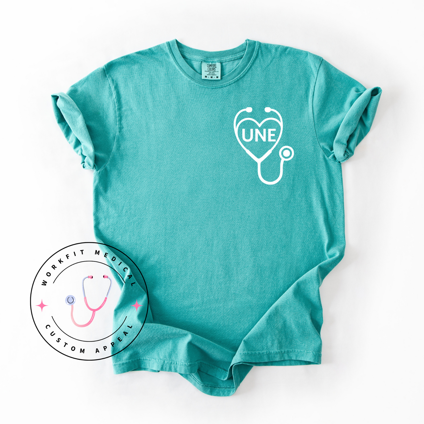 UNE stethoscope CC Tee