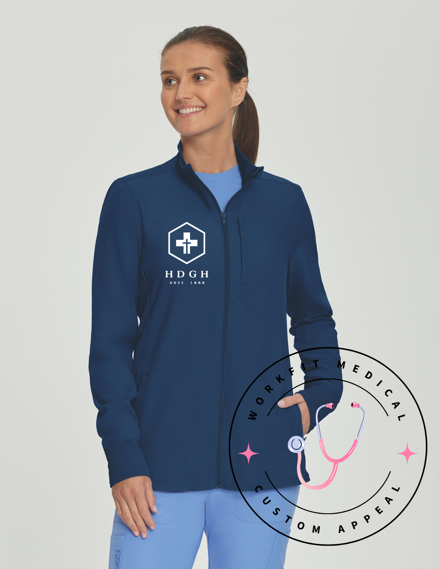 HDGH 3 Pocket Scrub Jacket