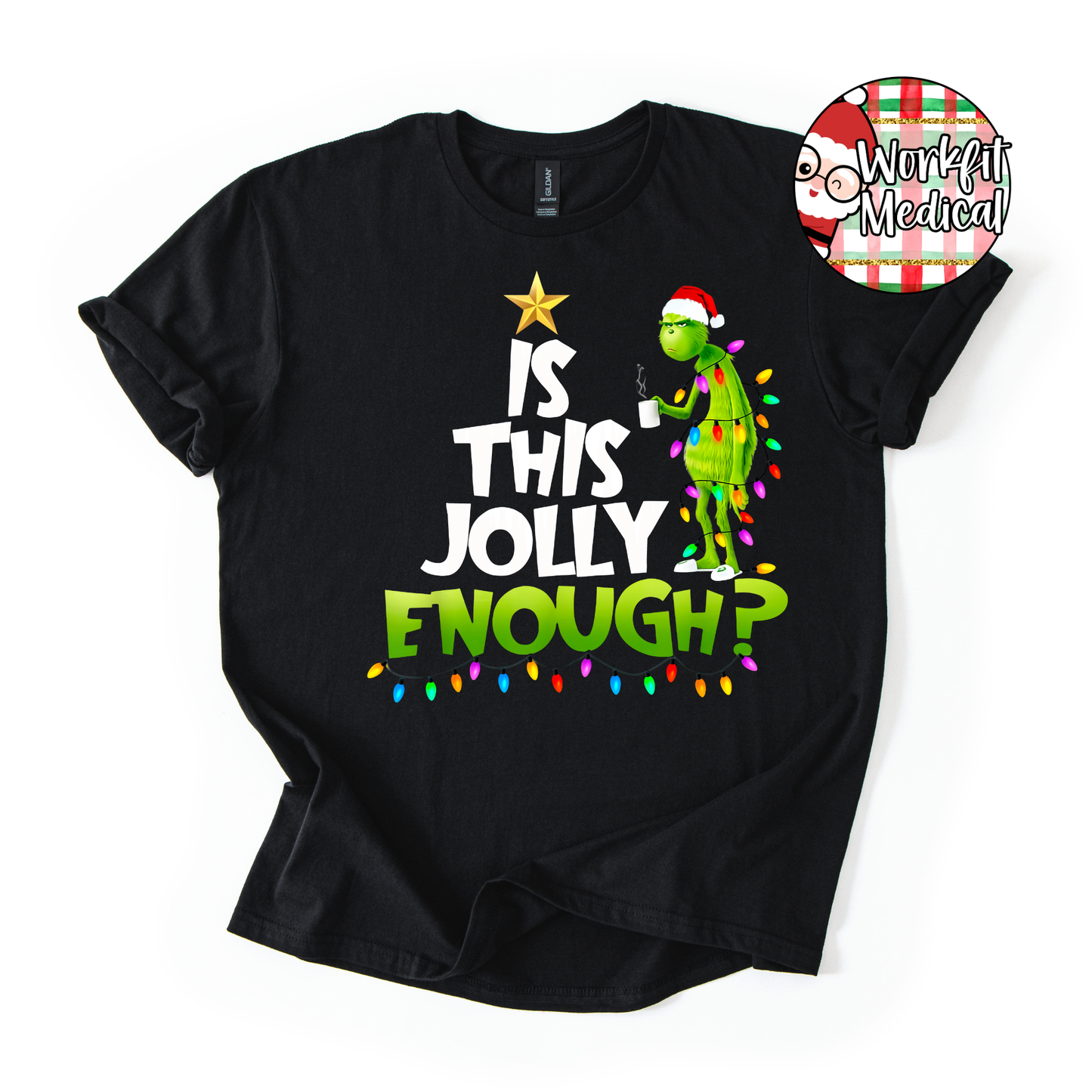 Jolly Enough Grinch Black T-Shirt