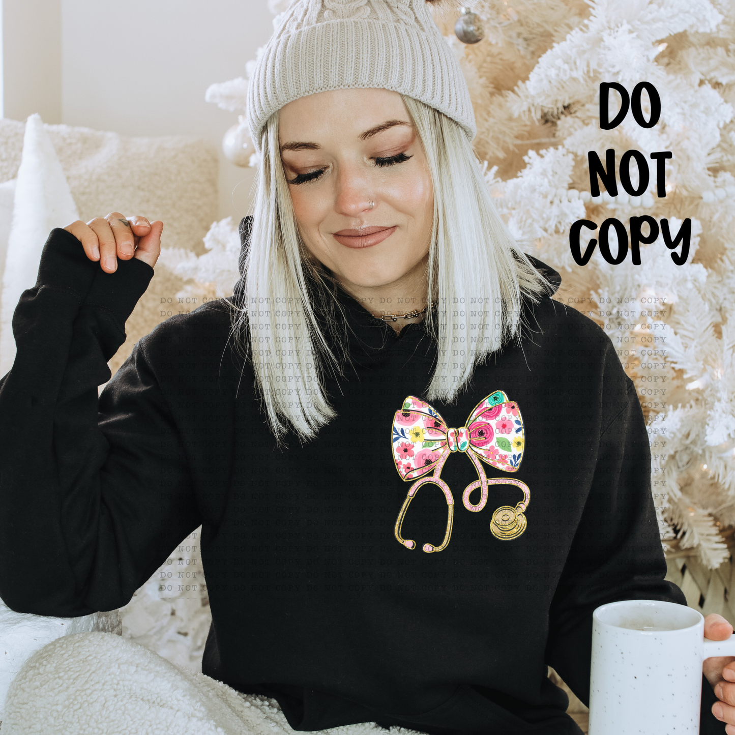 Floral Stethoscope Hoodie