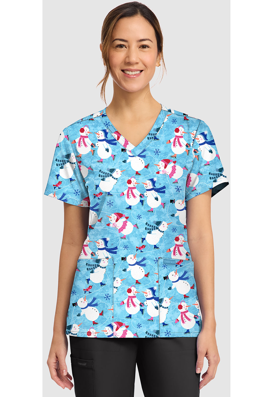 Women's V Neck CK Printed Tops