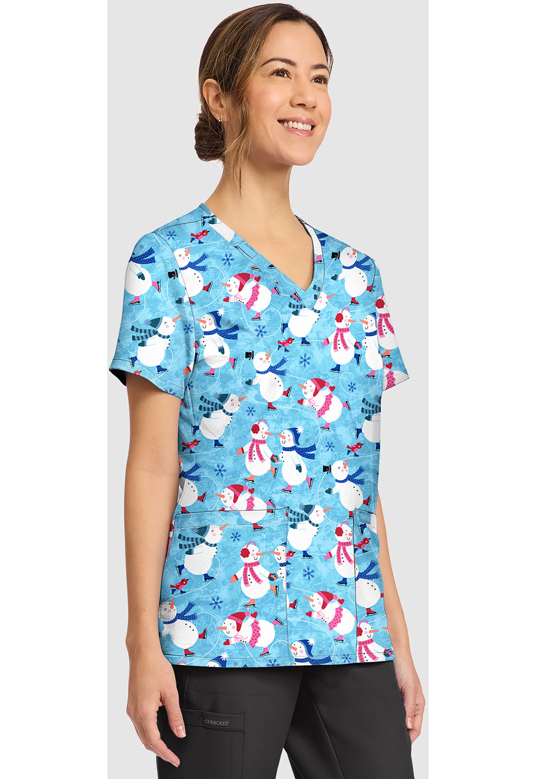 Cherokee Printed Scrubs Tops
