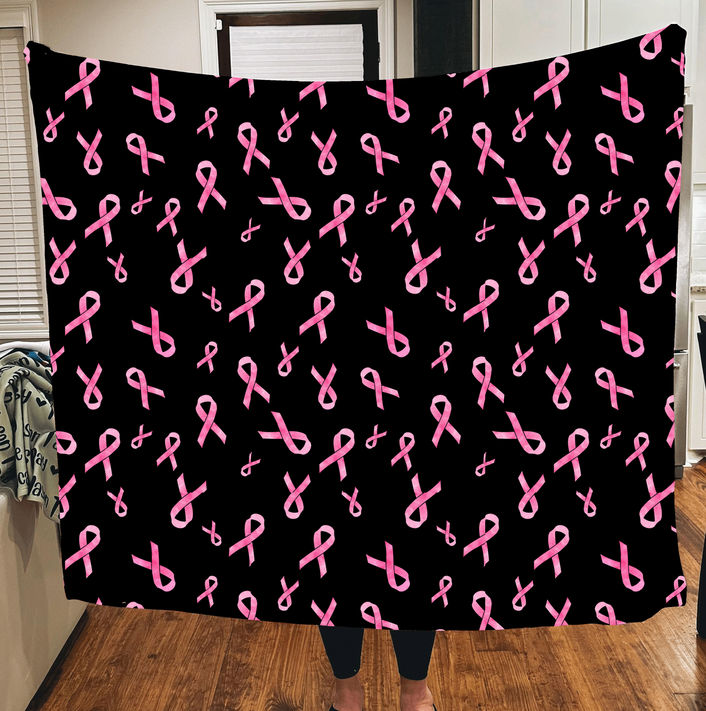 Breast Cancer Awareness Minky Blanket