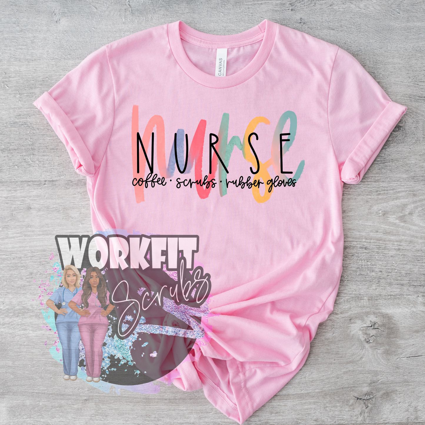 Nurse Scrubs & Rubber Gloves Tee