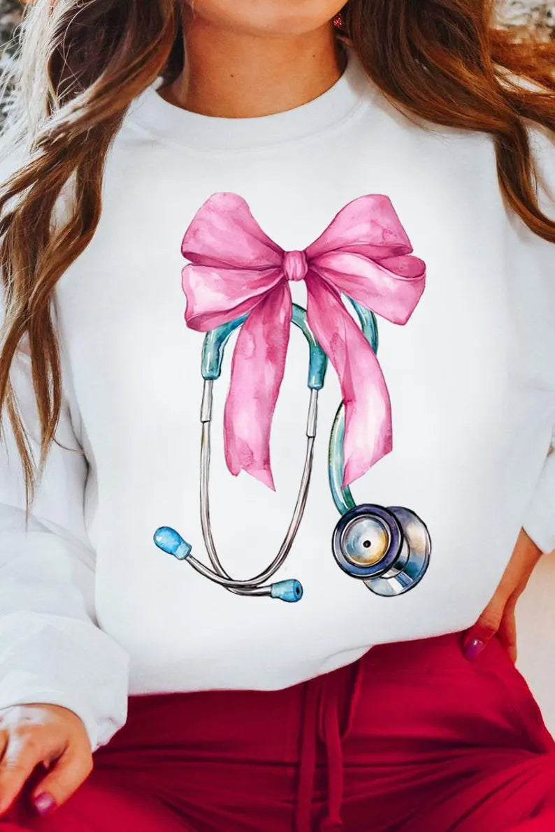 Oversized BOW stethoscope Top
