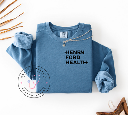 Henry Ford Health Comfort Color Crewnecks- Dark Colors