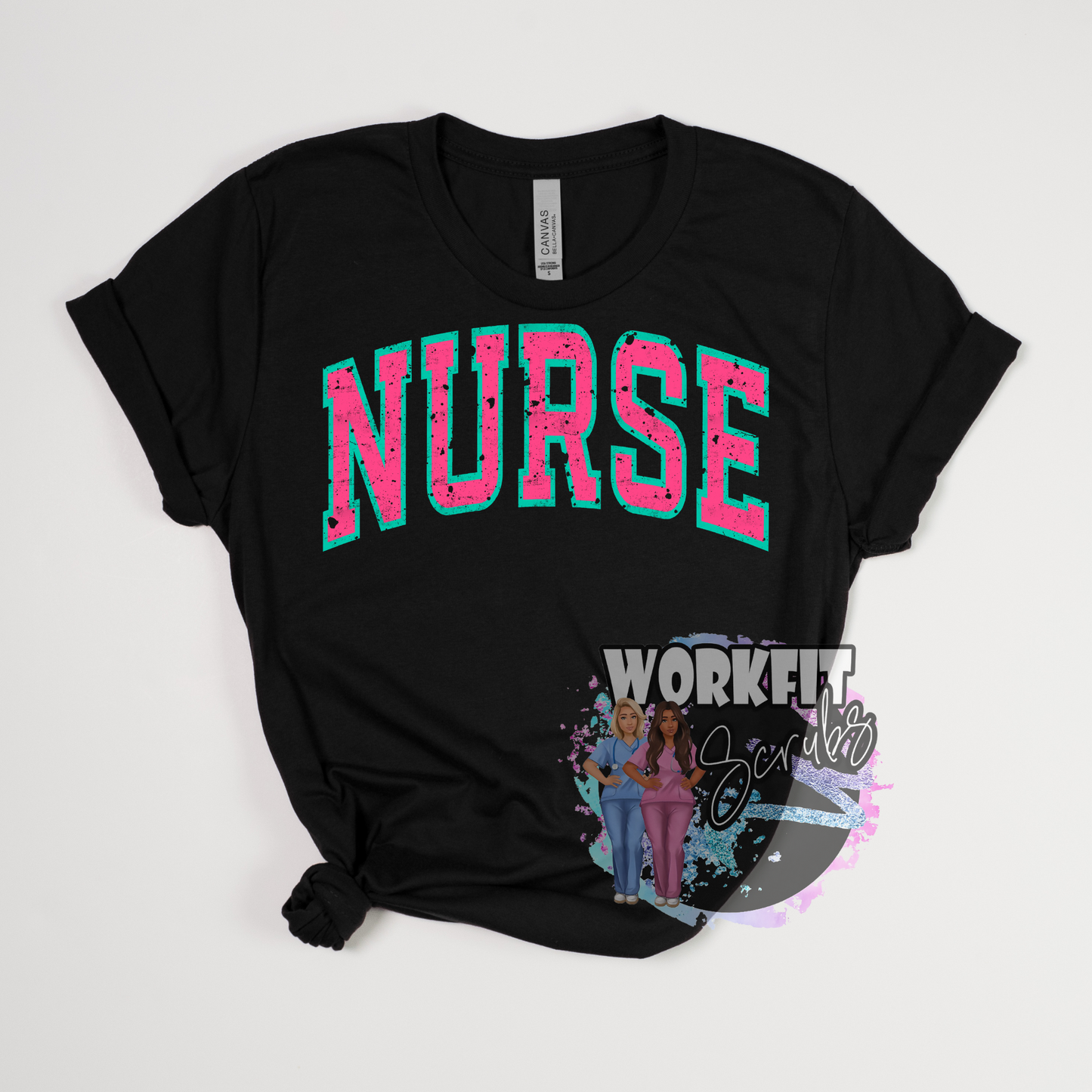 Varsity Pink/Teal Nurse Tee
