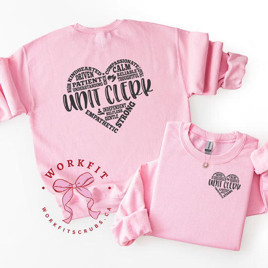 Unit Clerk Heart Crewneck