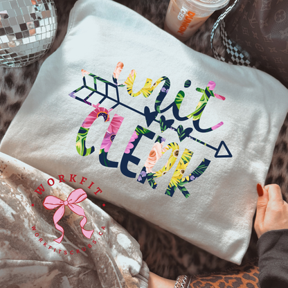 Unit Clerk Floral Arrow Crewneck
