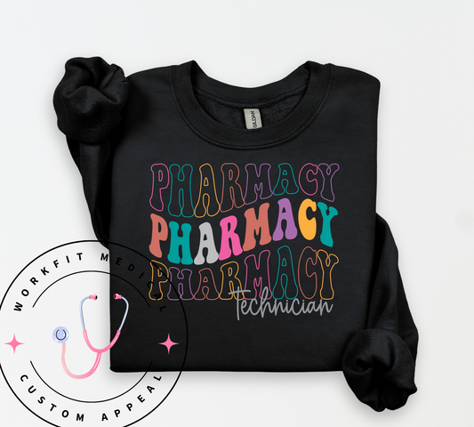 Layered Multi Color Pharmacy Crewneck