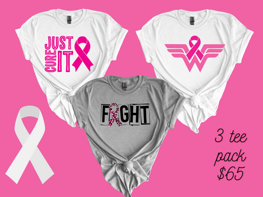 Breast Cancer Tees 3 pkg Option B