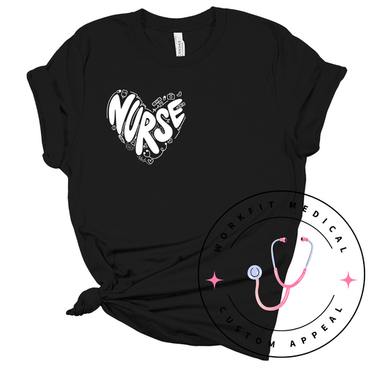 Down Heart Nurse Tee