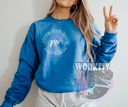 Oversized PSW circle of words Crewneck