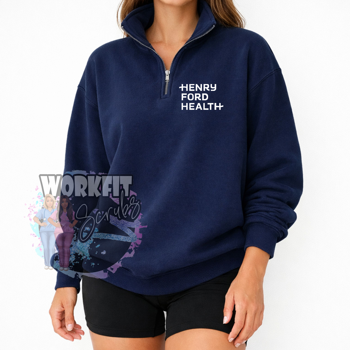 Henry Ford Health Care Navy 1/4 Zip