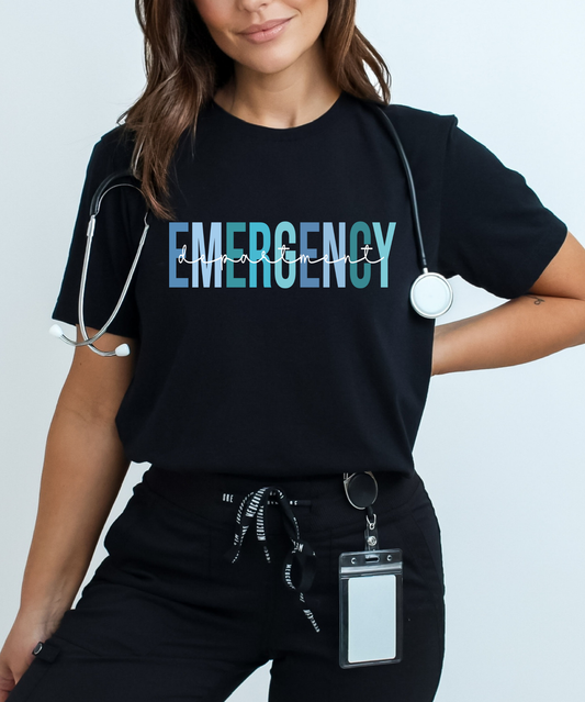 Emergency Dept Blue on Blue Tee