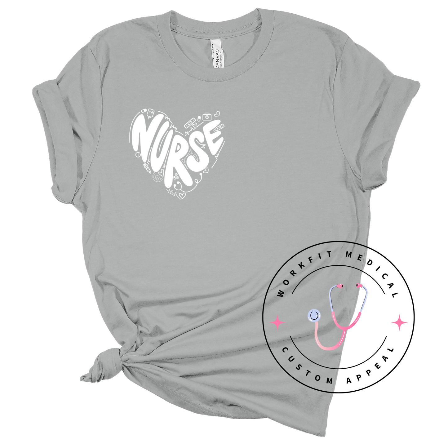 Down Heart Nurse Tee