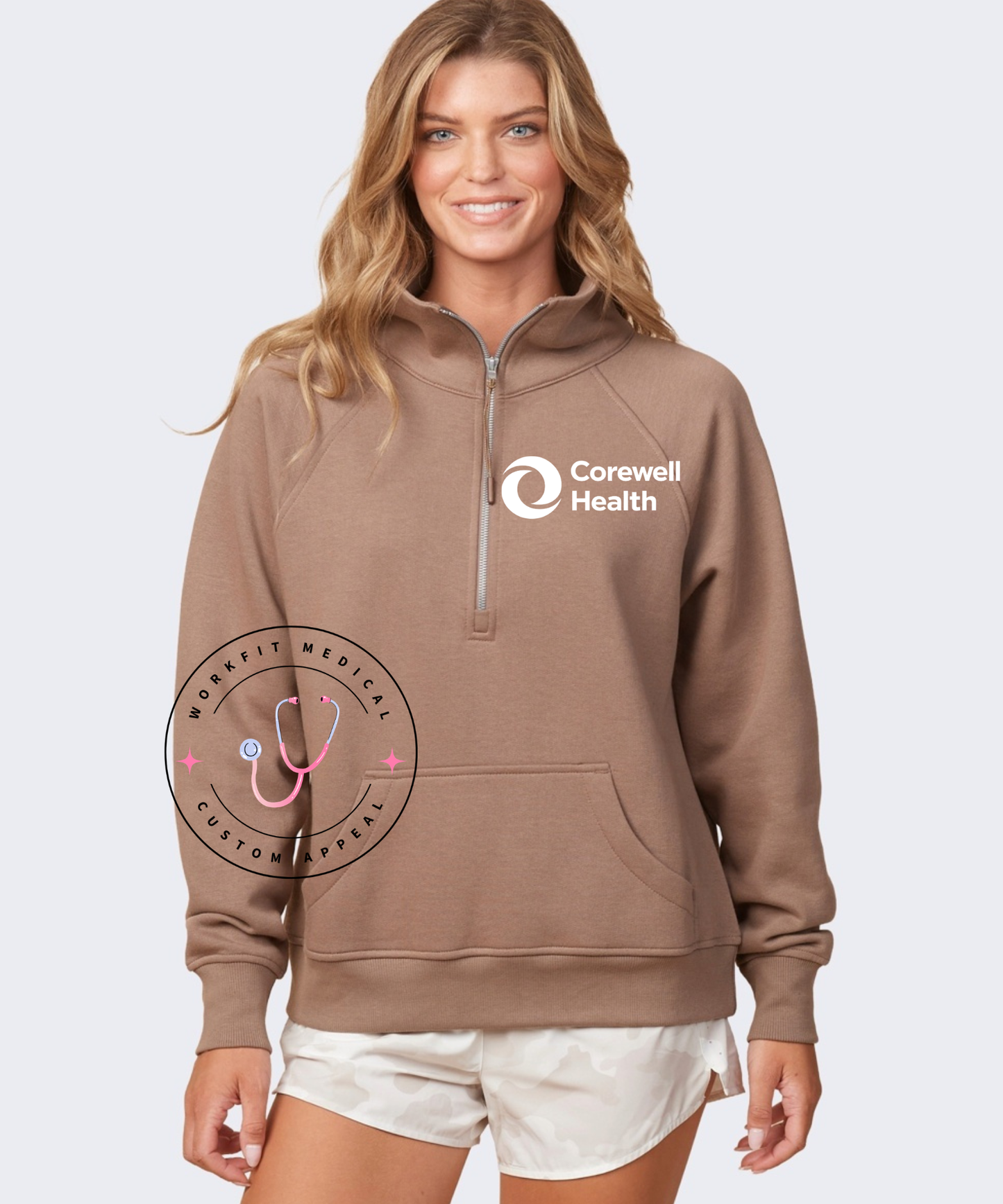 Corewell Health Ladies Boxy Half Zip Fleece