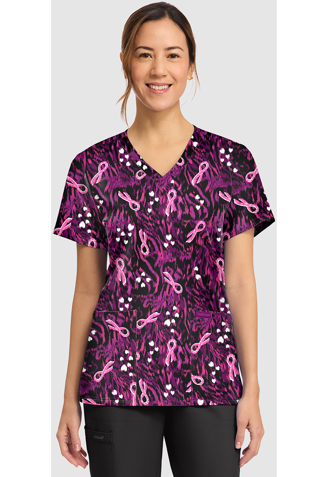 Women's V Neck CK Printed Tops
