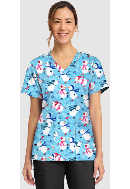 Cherokee Printed Scrubs Tops