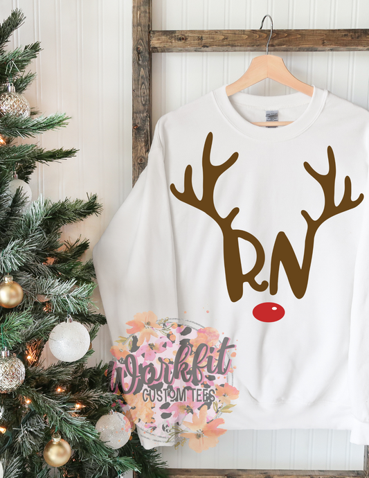 Crewneck - Medical Christmas - RN reindeer sweater