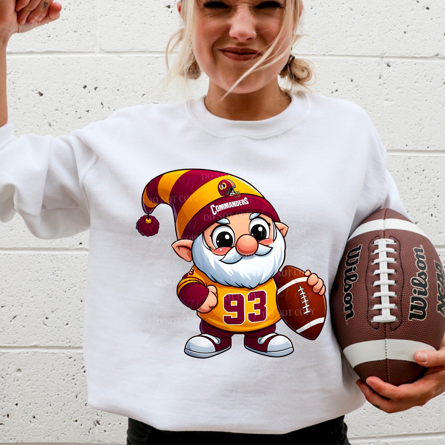 NFL Gnomes White Crewneck
