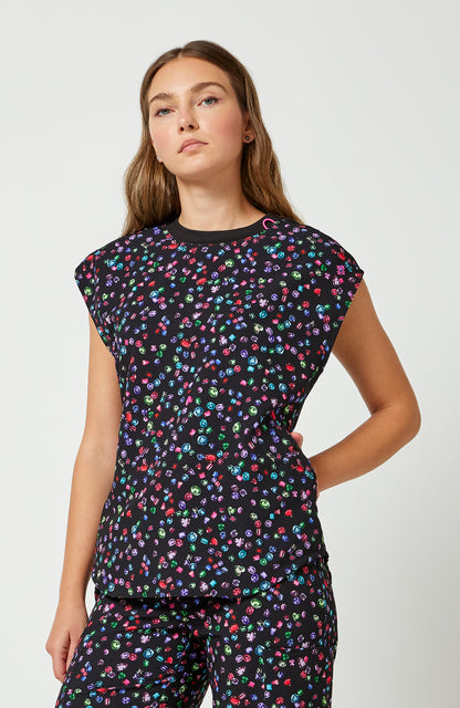 Printed Dolman Top in SPARKLING JEWELS