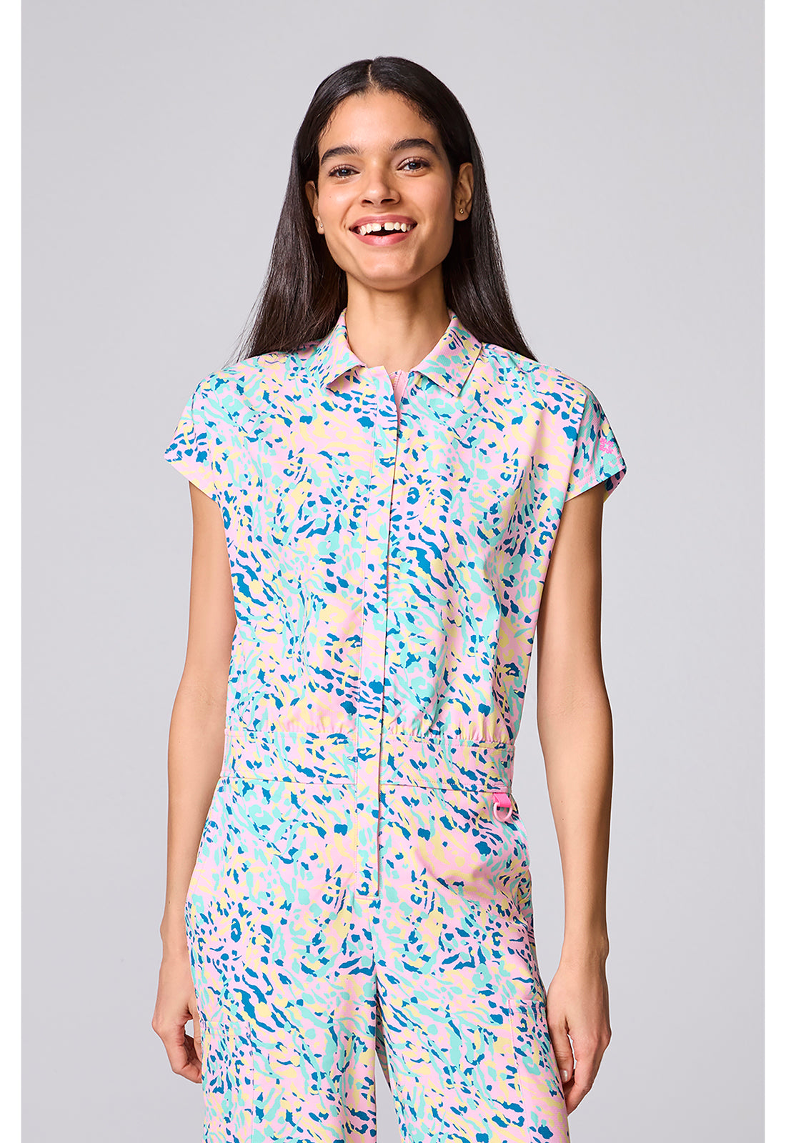 Printed Dolman Wide Leg Jumpsuit in TUTTI FRUITTI TIGER