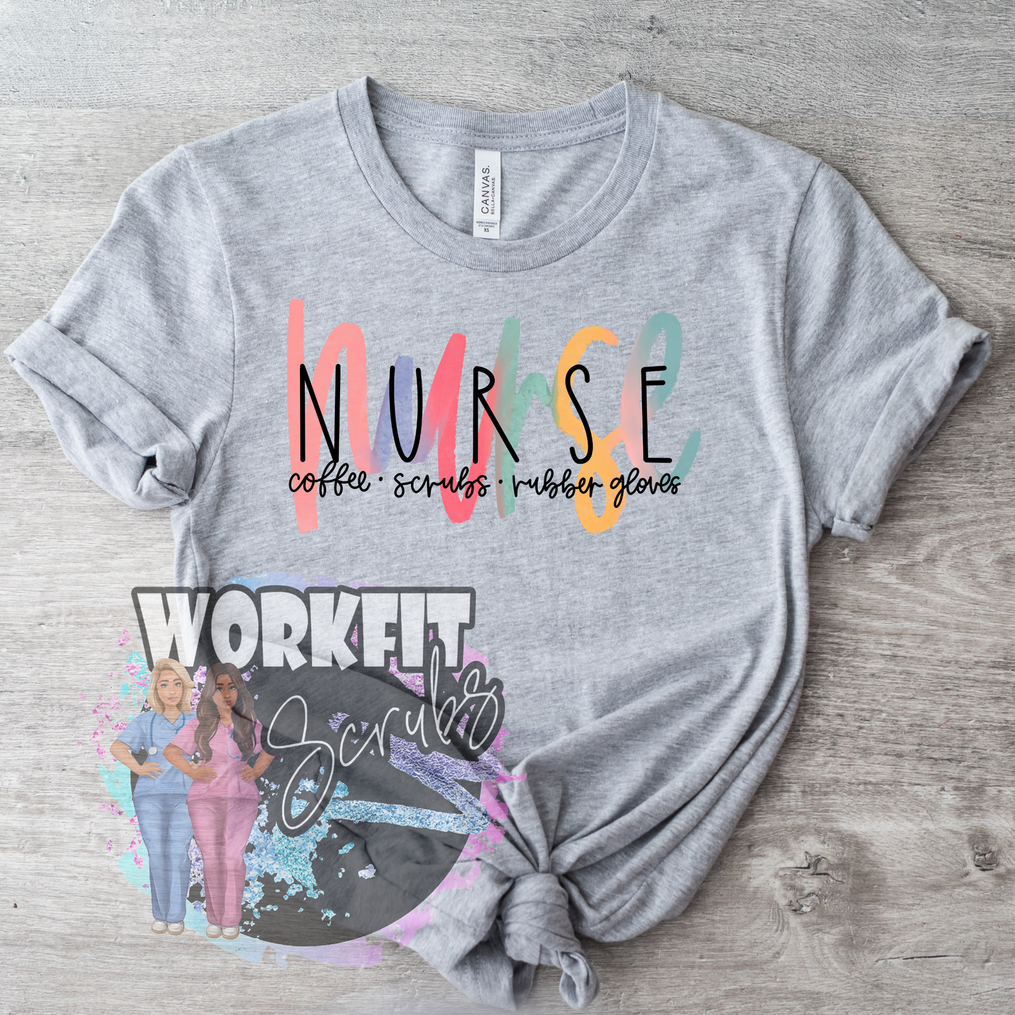 Nurse Scrubs & Rubber Gloves Tee
