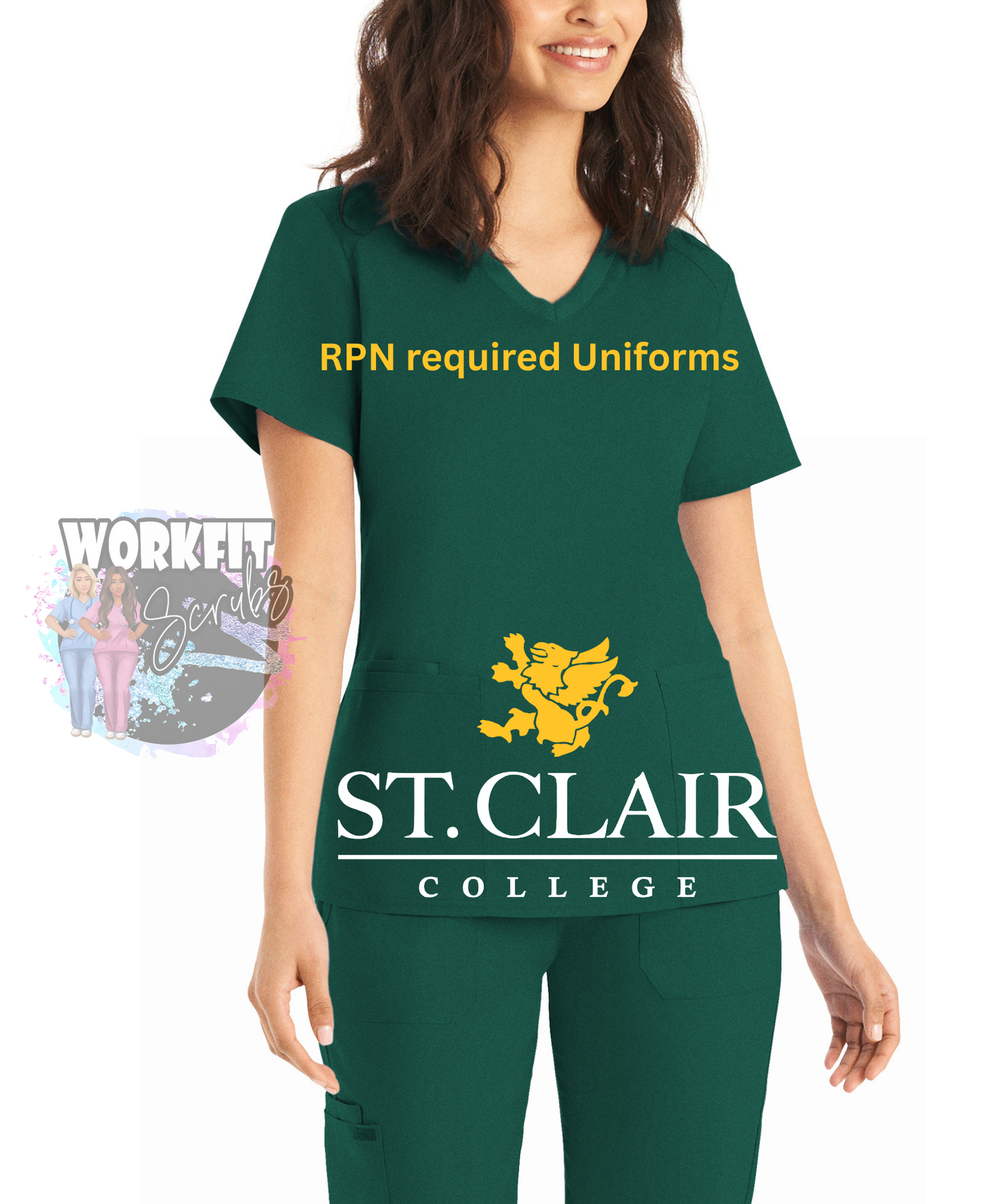 RPN Hunter Green Scrub Top