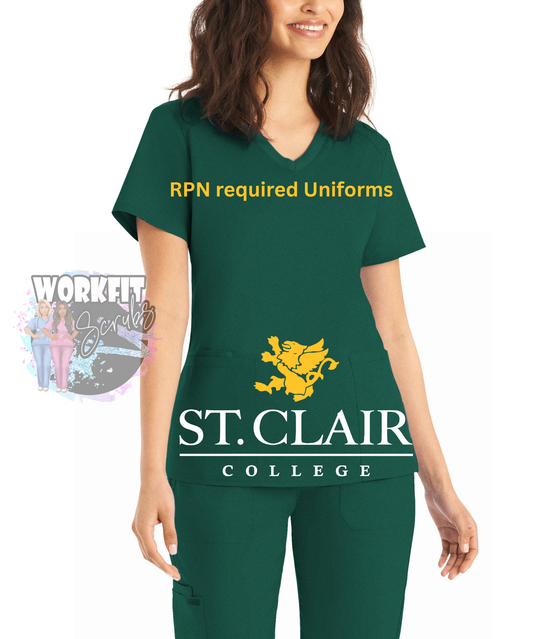 RPN Hunter Green Scrub Top