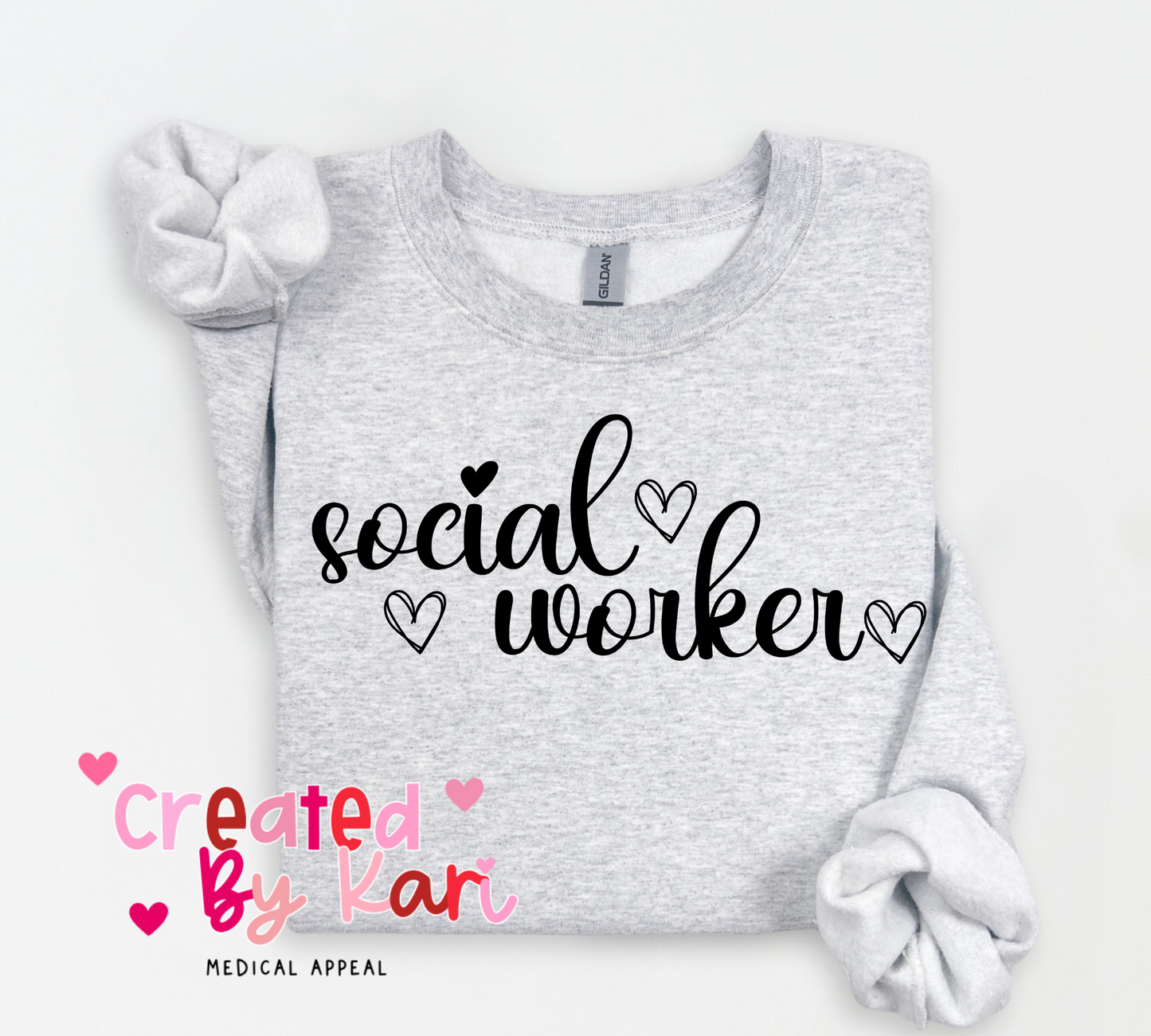 Social Worker 2 heart Crewneck