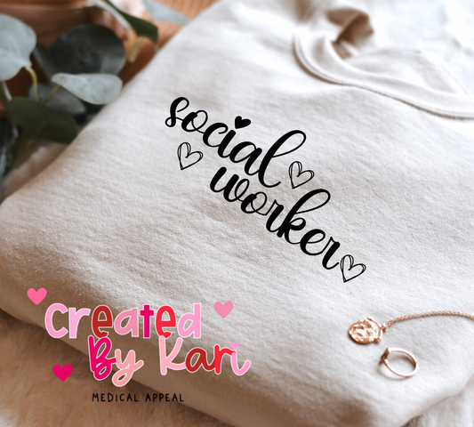 Social Worker 2 heart Crewneck