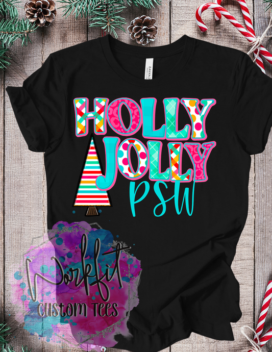 T-Shirt - Medical Christmas - Holly JOlly PSW on Black tee