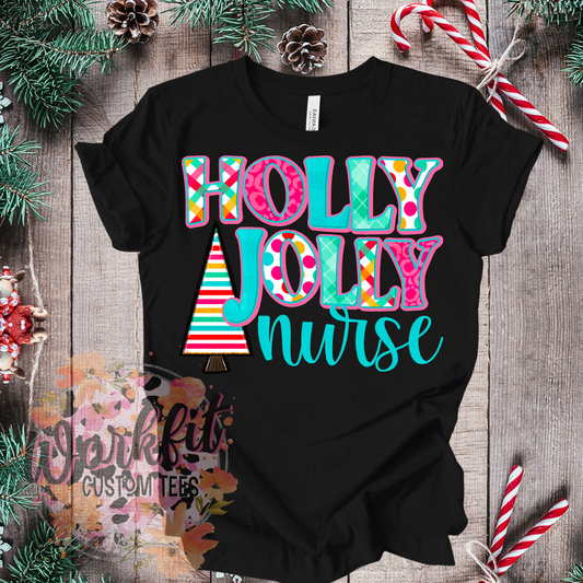 T-Shirt - Medical Christmas - holly jolly nurse