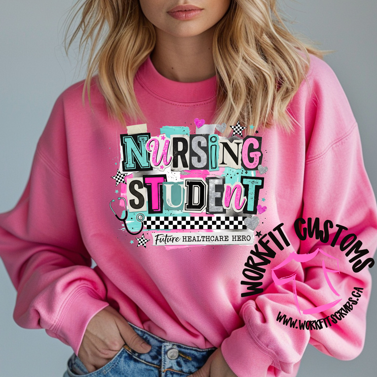 Pink Student Nurse Crew