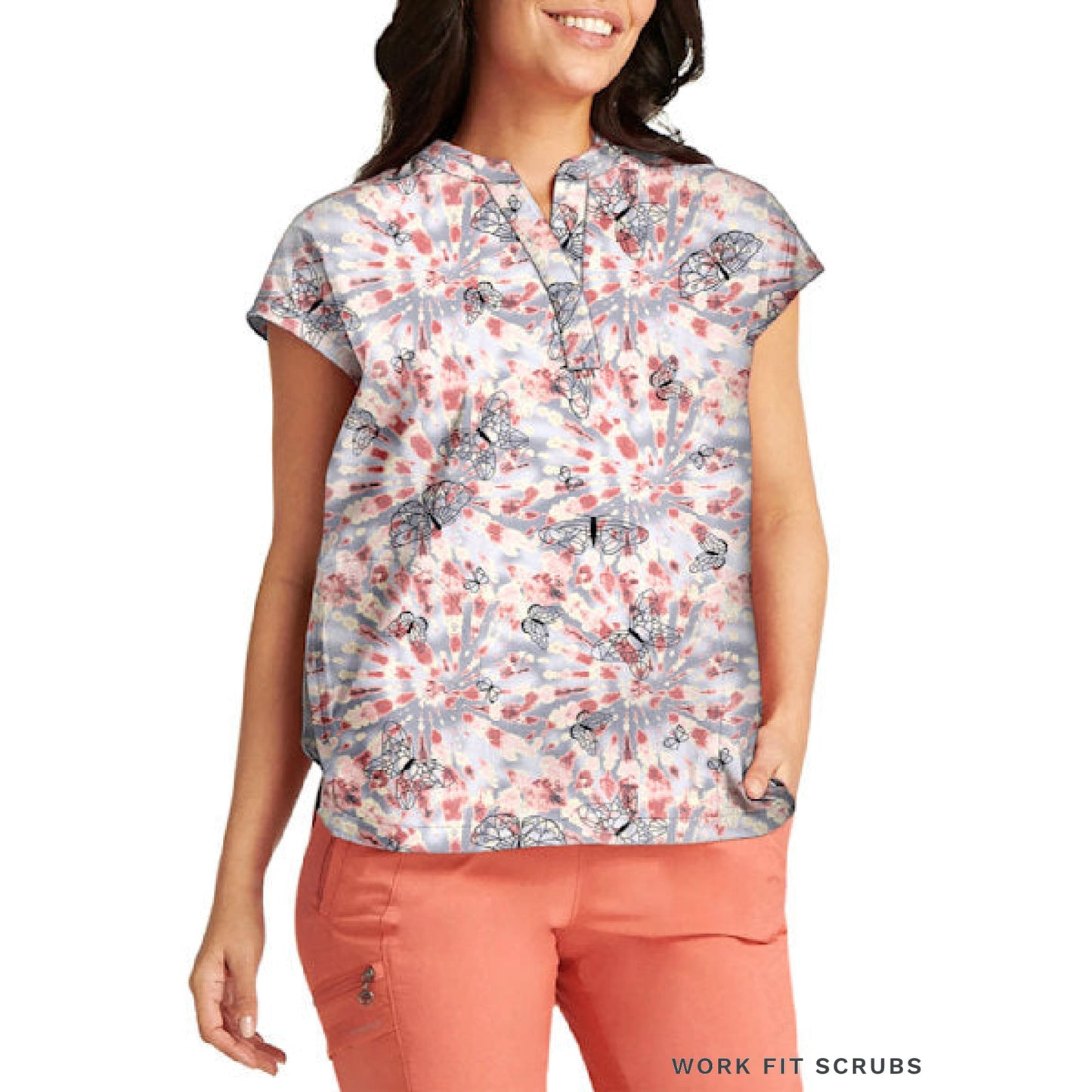 Healing Hands - Journey Mandarin Collar Scrub Top HH901X.