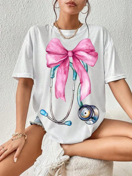 Oversized BOW stethoscope Top