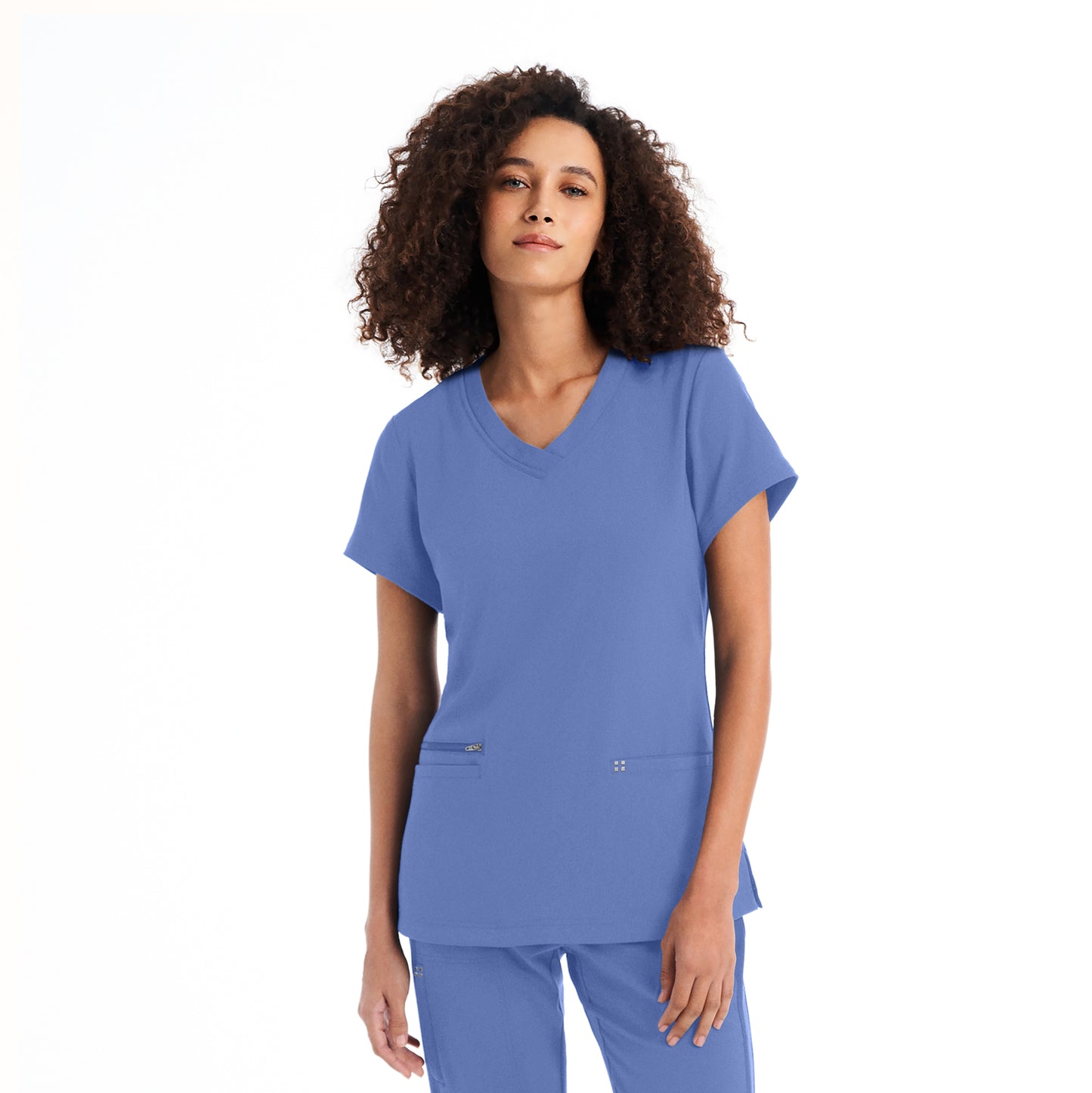WT127- Women's 3 Pocket V Neck Top