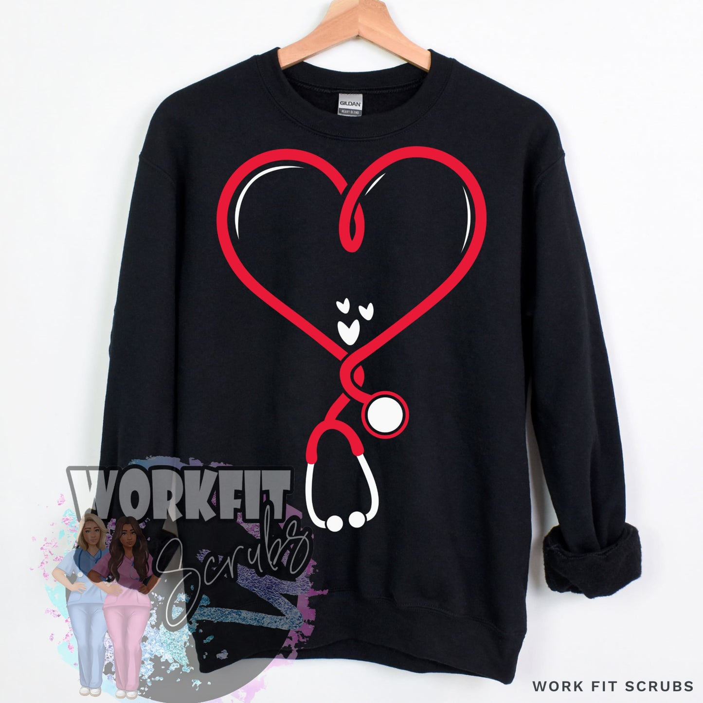 SHOP DTF CANADA - Heart Stethoscope Crewneck.