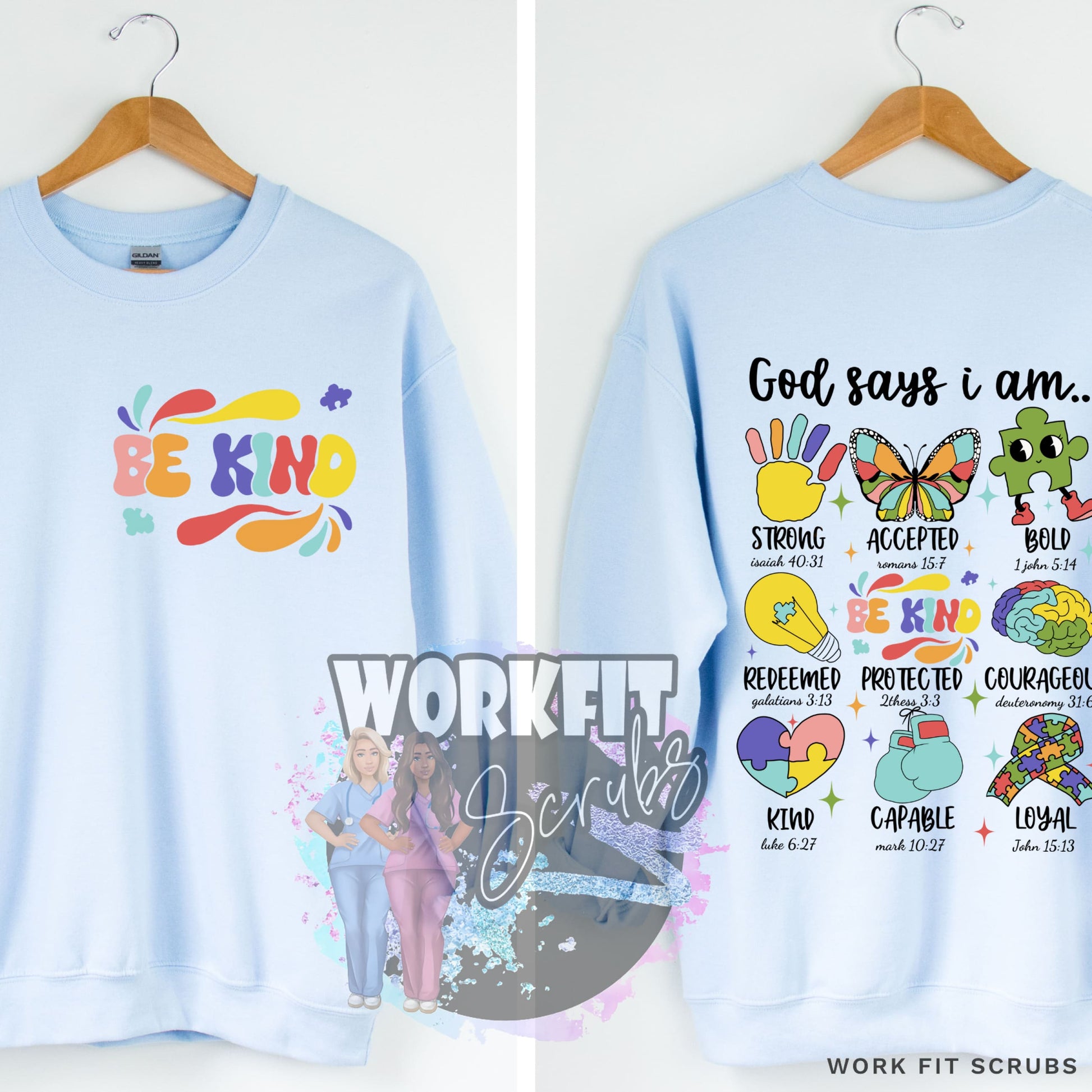 Work Fit Scrubs - Autism Awareness Crewnecks.