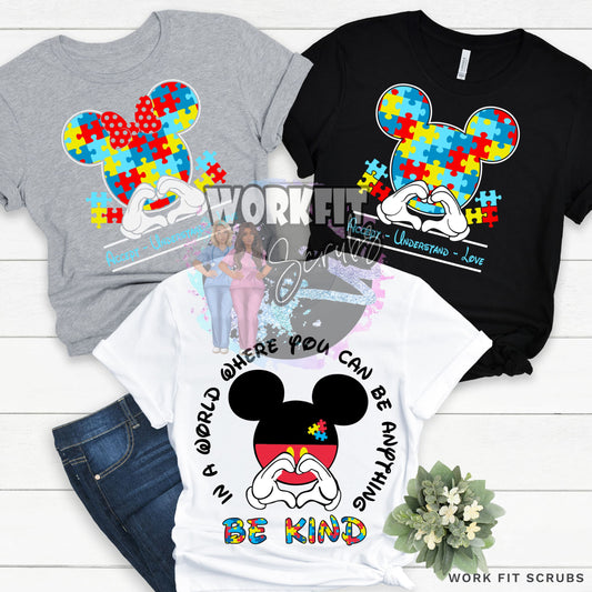 Work Fit Scrubs - Autism Awareness T - Shirts.