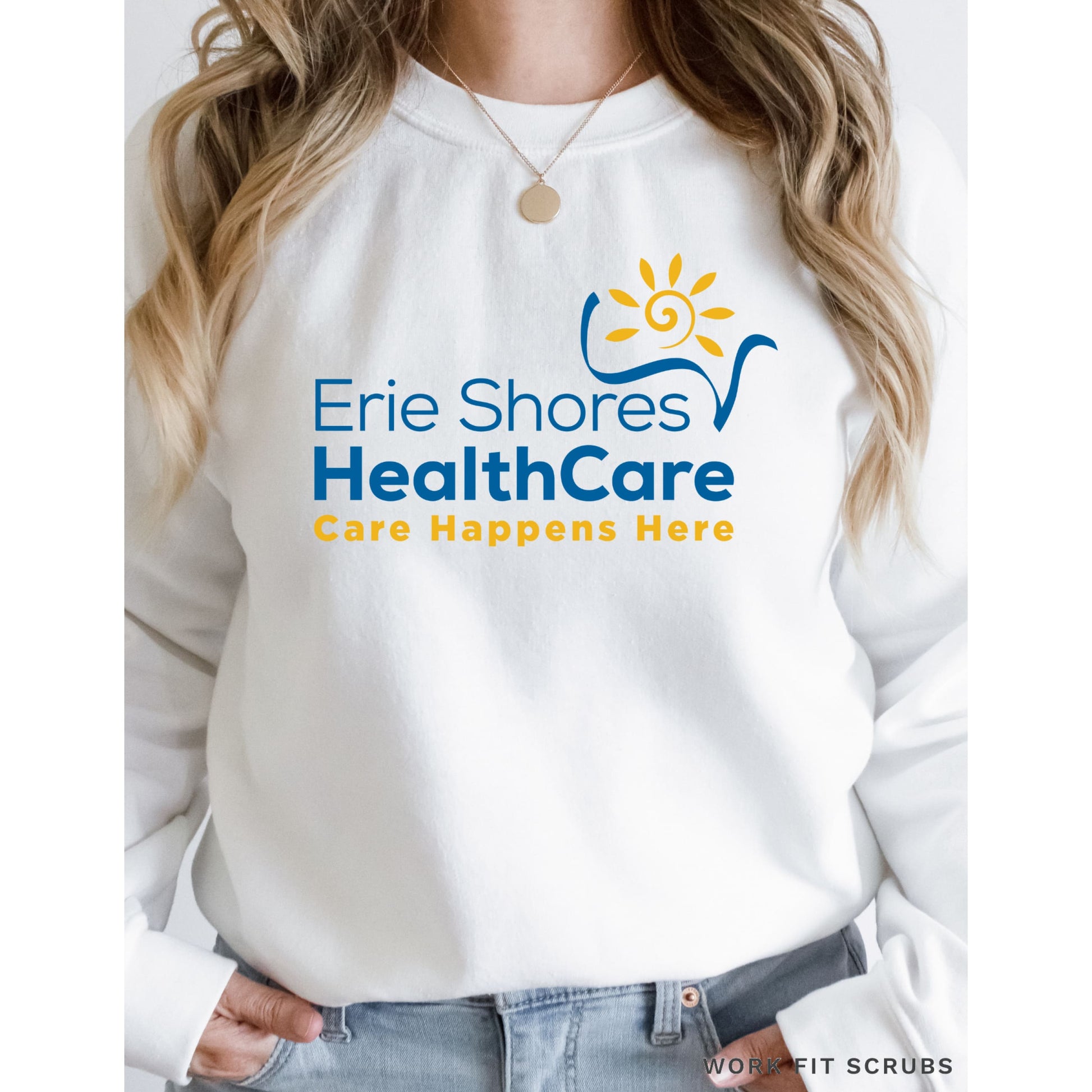 Work Fit Scrubs - Erie Shore Health Care Crewnecks.