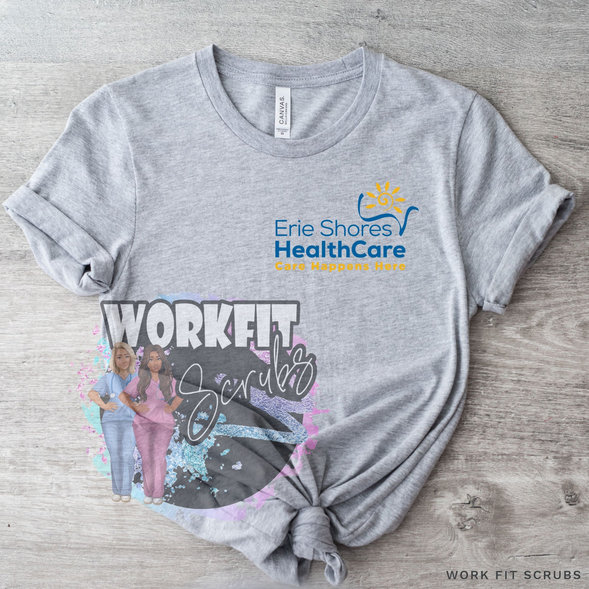 Work Fit Scrubs - Erie Shore Health Care Tee Shirts.